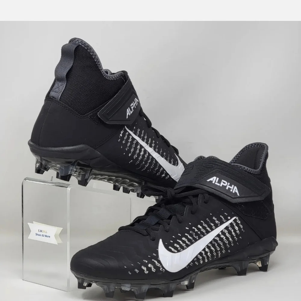 Nike Alpha Menace Pro 2 Mid Men's Football Cleats Black aq3209-002 Sz 13.5 NEW